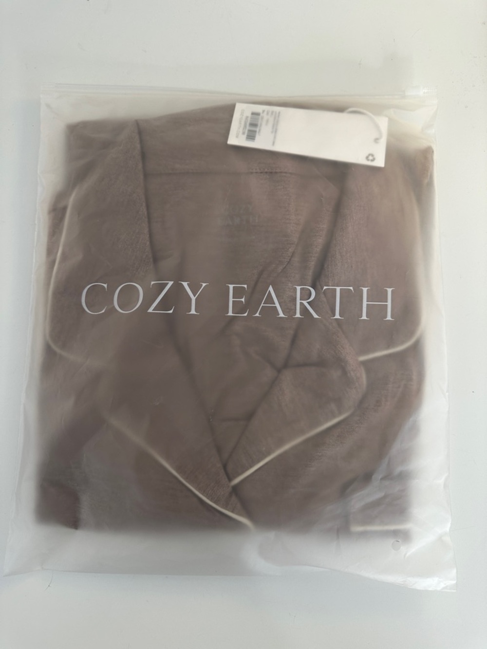 Cozy Earth Women's Bamboo Stretch Knit Classic Long Sleeve Pajama Top Walnut - Picture 7 of 11